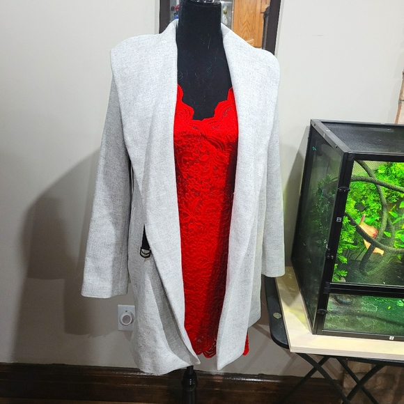 Stunning NWOT Light Grey Wool Coat Made in Spain - Picture 2 of 6